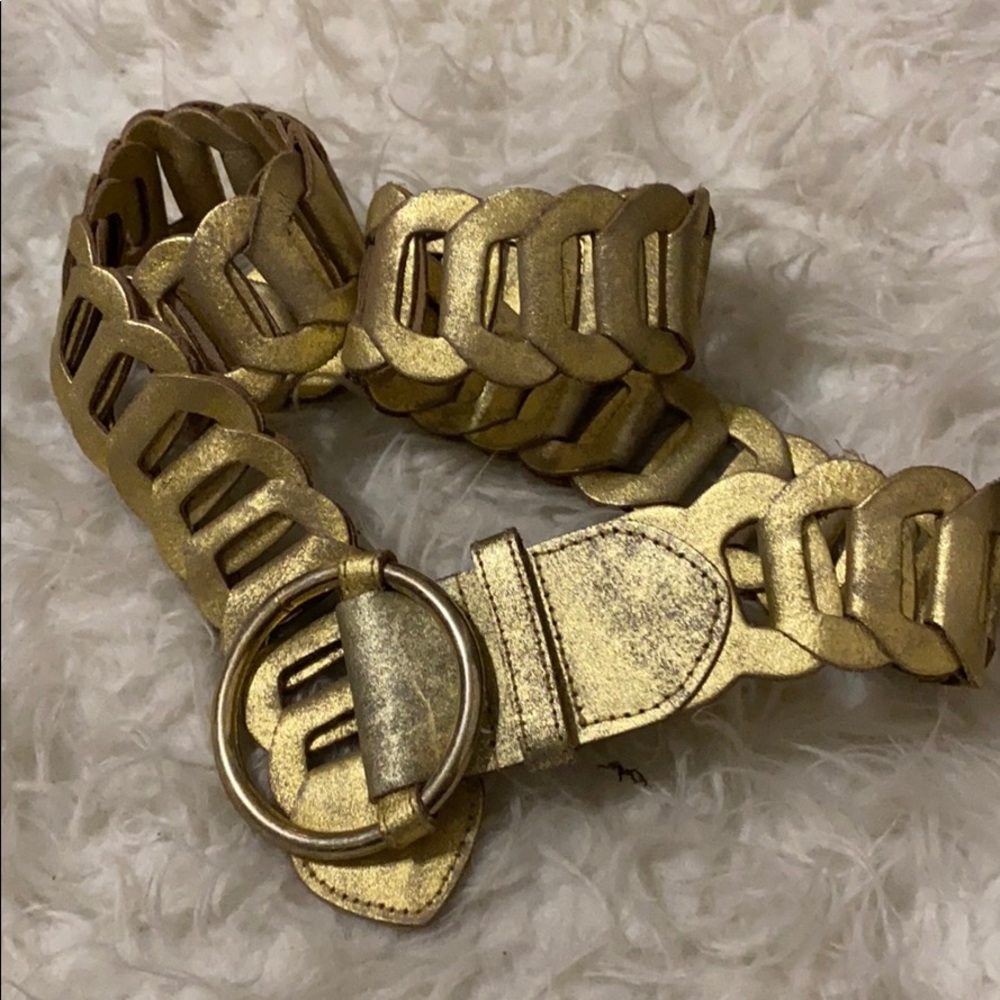 Gold Leather Belt